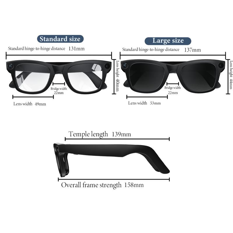 Alano Hub Touch-Control AI Smart Glasses with HD Cameras Bluetooth Voice Communication Lightweight Design Dual Interchangeable Lenses Day Night Switch Surround Sound Speakers