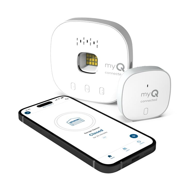 Myq Smart Garage Control - Wireless Garage Hub and Sensor with Wifi & Bluetooth - Smartphone Controlled, White